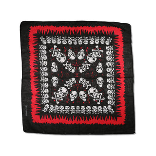 Twisted Thread - Red Flame Skulls - Black Bandana Twisted Thread