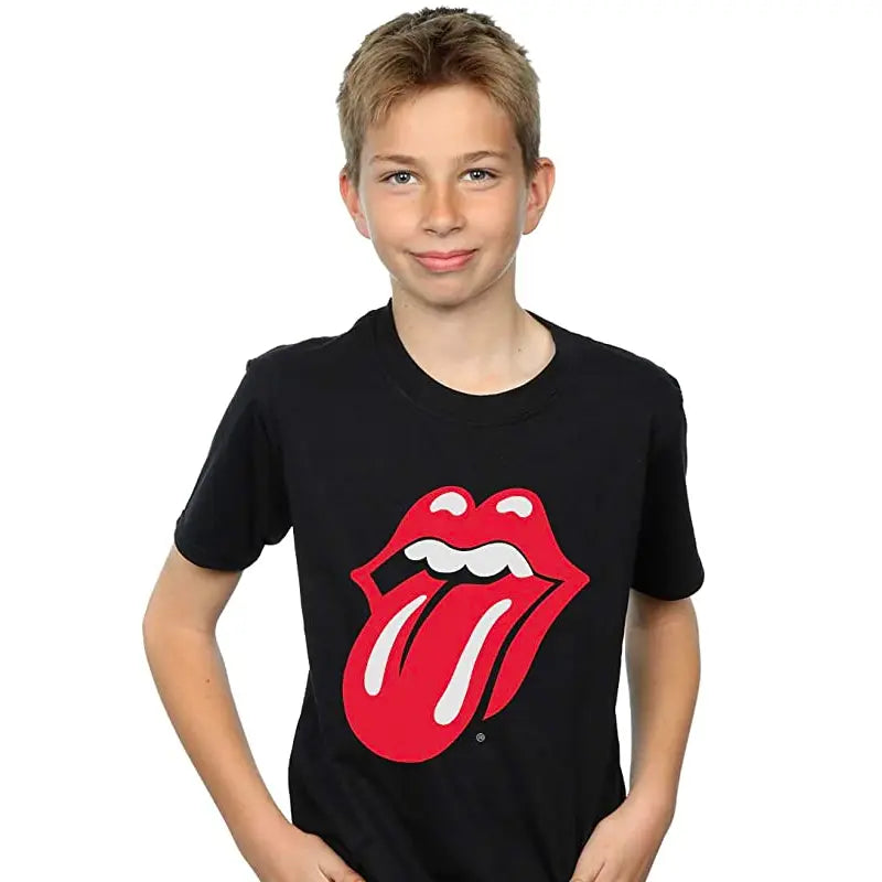 The Rolling Stones Classic Tongue Kids Black T Shirt