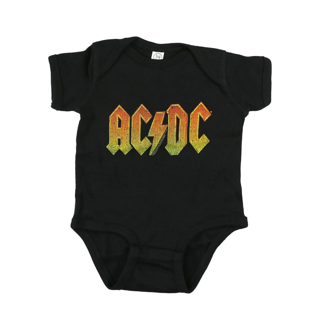 Official AC/DC - Distressed Logo - Baby Black Onesie | Twisted NZ ...