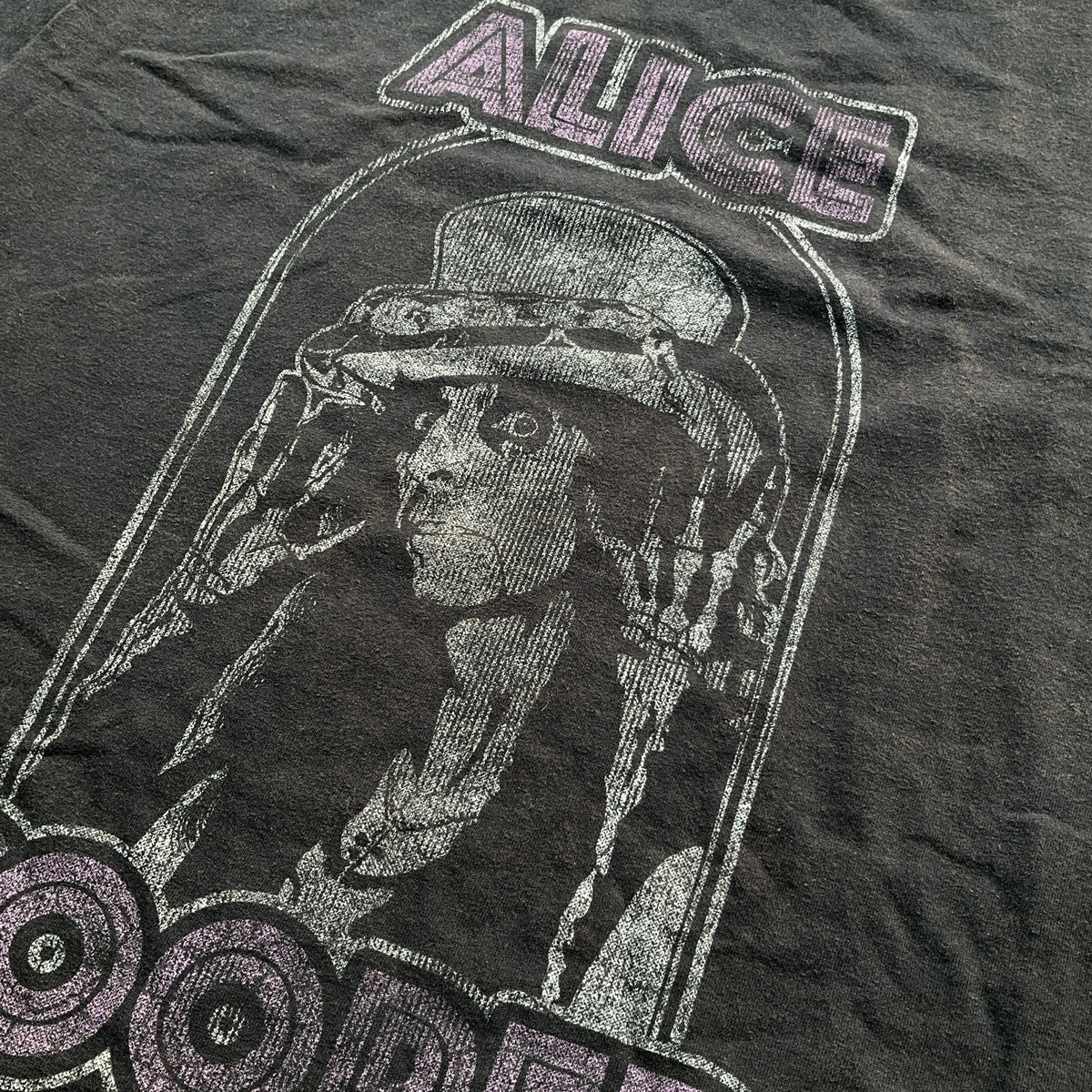 Official Alice Cooper - Top Hat - Black Vintage T-shirt | Twisted