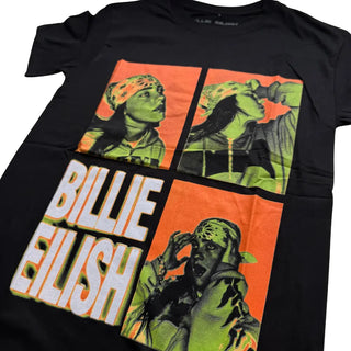 Billie Eilish - Retro Photos Logo - Black T-Shirt Billie Eilish