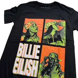 Billie Eilish - Retro Photos Logo - Black T-Shirt Billie Eilish