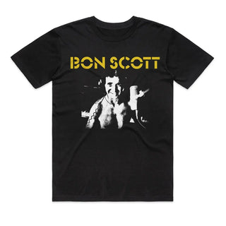 Bon Scott - Studio Pic Black T-Shirt Bon Scott