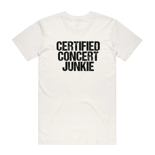 Certified Concert Junkie - Music T-Shirt - Natural Backyard Tees