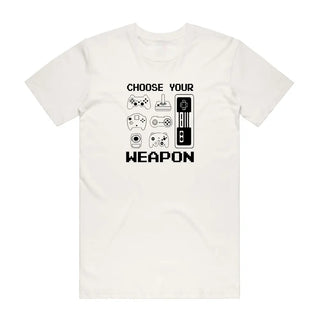 Choose Your Weapon - Gamer T-Shirt - Natural Backyard Tees