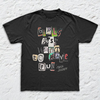 Cyndi Lauper - Girls Just Wanna Letters T-Shirt Cyndi Lauper