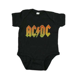 AC/DC - Distressed Logo - Baby Black Onesie AC/DC