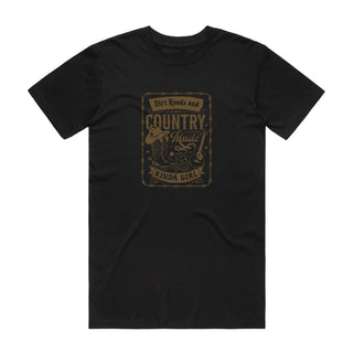 Dirt Roads - Music T-Shirt - Black Backyard Tees