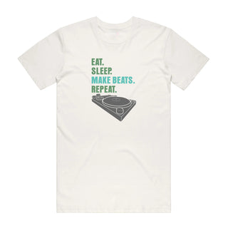 Eat Sleep Make Beats - Music T-Shirt - Natural Backyard Tees