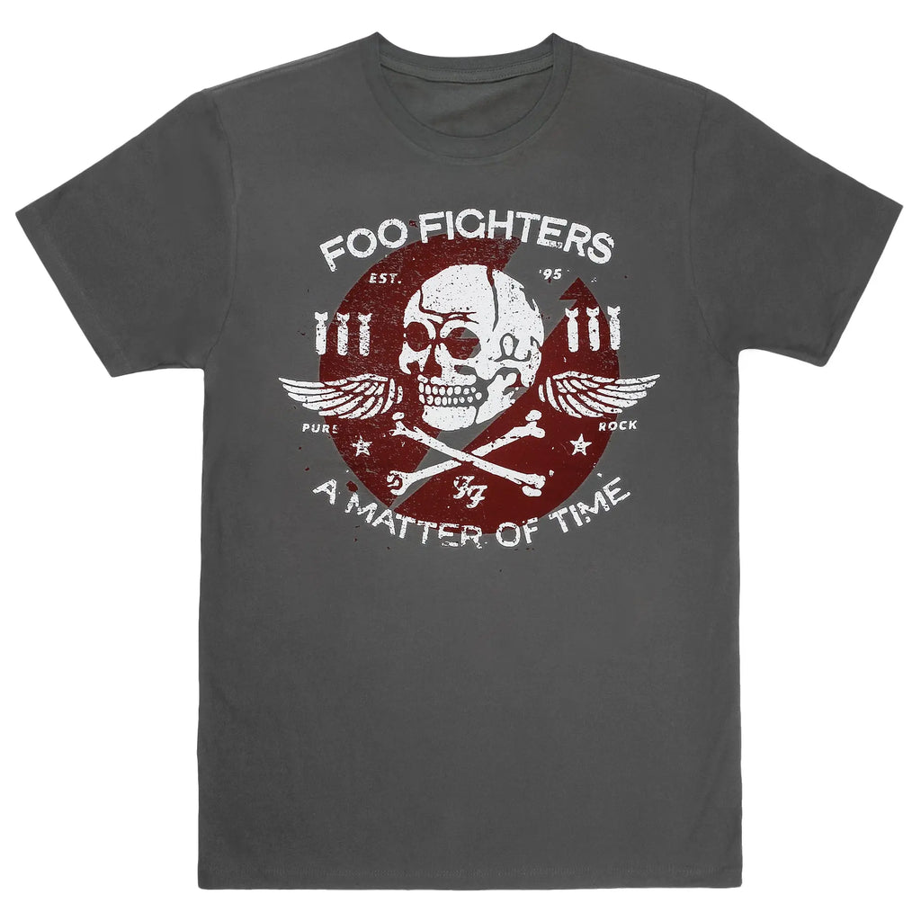 Foo Fighters T Shirt Matter of Time Band Logo Nuovo Ufficiale Uomo Grigio Size XL