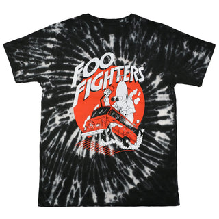 Foo Fighters - Speeding Bus - Tie Dye Black T-Shirt Foo Fighters