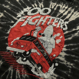 Foo Fighters - Speeding Bus - Tie Dye Black T-Shirt Foo Fighters