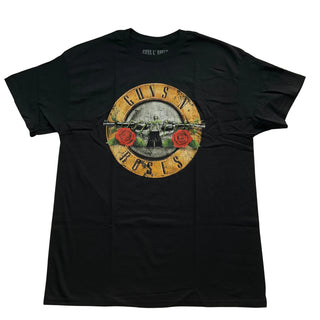 GNR - Classic Bullet Logo (Distressed) - Black T-Shirt Guns N' Roses