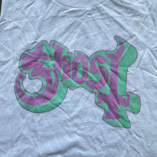 Ghost - Satanic Panic Logo - White Crop Tank Ghost