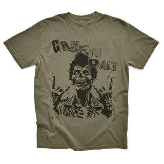 Green Day - Skeleton - Faded Army T-shirt Green Day