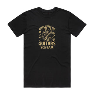 Guitar Scream - Music T-Shirt - Black Backyard Tees