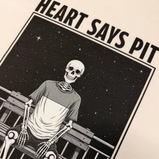 Heart Says Pit Knees Say Balcony - Music T-Shirt - Natural Backyard Tees