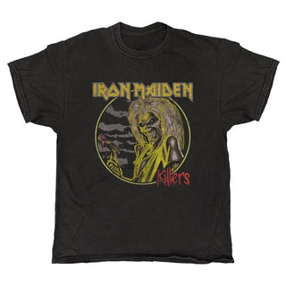 Iron Maiden - Killers Recoloured with Clouds - Black Vintage T-shirt Iron Maiden