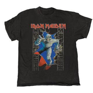 Iron Maiden - Powerslave Wall - Black Vintage T-shirt Iron Maiden