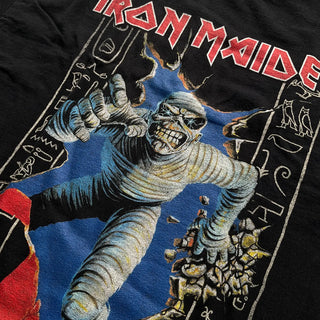 Iron Maiden - Powerslave Wall - Black Vintage T-shirt Iron Maiden