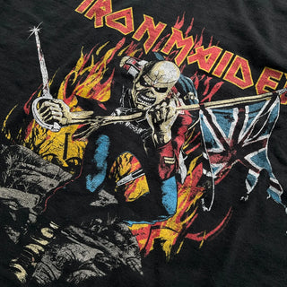 Iron Maiden - Trooper Flames - Black Vintage T-shirt Iron Maiden