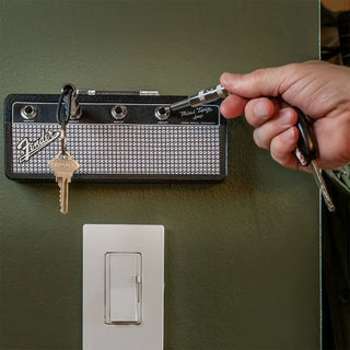 Key Ring Holder For Wall - Jack Rack (Guitar Amp)+ 4x Jack Key Rings Twisted Thread