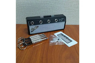 Key Ring Holder For Wall - Jack Rack (Guitar Amp)+ 4x Jack Key Rings Twisted Thread