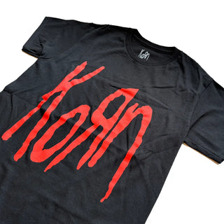 Korn - Red Logo - Black T-Shirt Korn