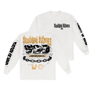 Kublai Khan - Monkey See Monkey Do - White Long Sleeve (w/Back) Kublai Khan TX