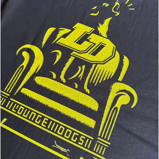 Lounge Dogs - Yellow Wolf - Coal Tee (W/Back) Lounge Dogs