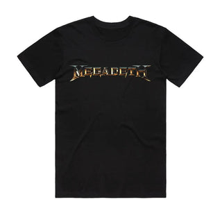 Megadeth - Gold Bevel Logo - Black T-shirt Megadeth