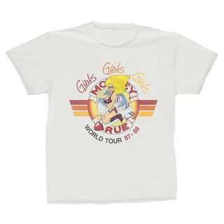 Motley Crue - Girls Bomber Tour - White Vintage T-shirt Motley Crue