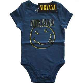 Nirvana - Happy Face - Baby Navy Blue Onesie Nirvana