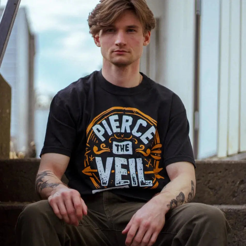 Official Pierce The Veil - Orange Seal Black T-Shirt | Twisted NZ