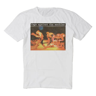 Rage Against The Machine - Live Anger Photo - White Vintage T-shirt Rage Against The Machine
