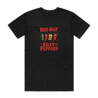 Red Hot Silly Peppers - Music T-Shirt - Black Backyard Tees