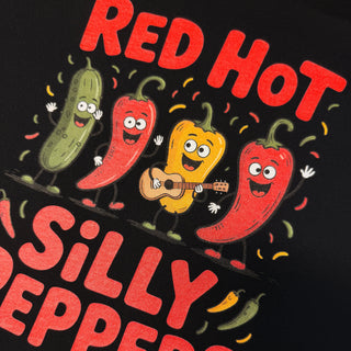 Red Hot Silly Peppers - Music T-Shirt - Black Backyard Tees