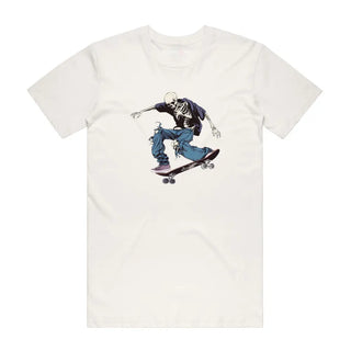 Skateboard Skeleton - Halloween T-Shirt - Natural Backyard Tees