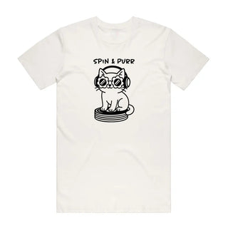Spin And Purr - Cat T-Shirt - Natural Backyard Tees