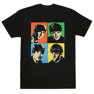 The Beatles - Faces - Black T-Shirt The Beatles