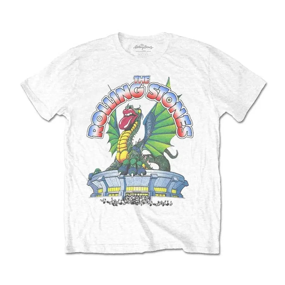 Official The Rolling Stones - 81 Tour Dragon - White T-Shirt
