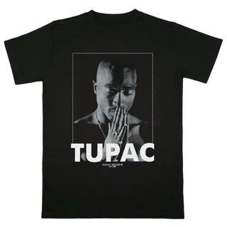 Tupac - Praying - Black T-Shirt