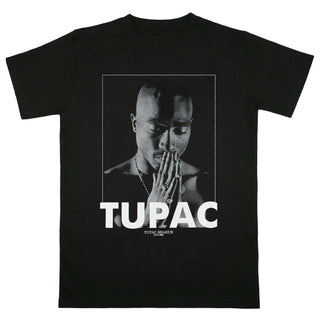 Tupac - Praying - Black T-Shirt Tupac