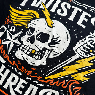 Twisted Thread Gold Tooth Skull - Heavy Rock Music T-Shirt Twisted Thread