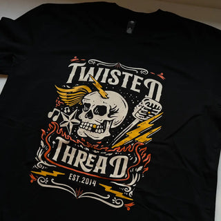 Twisted Thread Gold Tooth Skull - Heavy Rock Music T-Shirt Twisted Thread