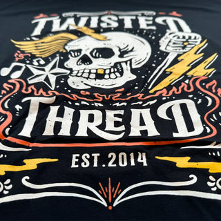 Twisted Thread Gold Tooth Skull - Heavy Rock Music T-Shirt Twisted Thread