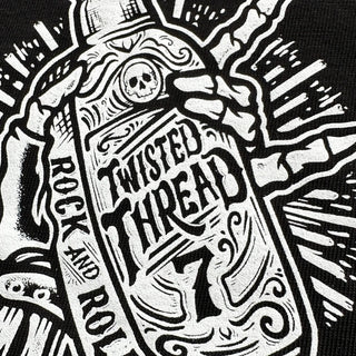 Twisted Thread Rock N Roll NZ Whiskey Pocket - Black T-Shirt Twisted Thread