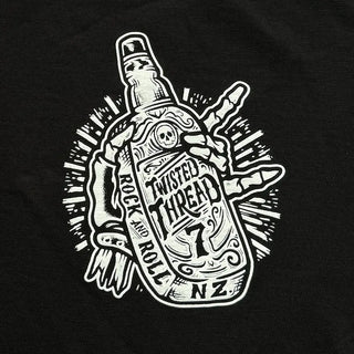 Twisted Thread Rock N Roll NZ Whiskey Pocket - Black T-Shirt Twisted Thread