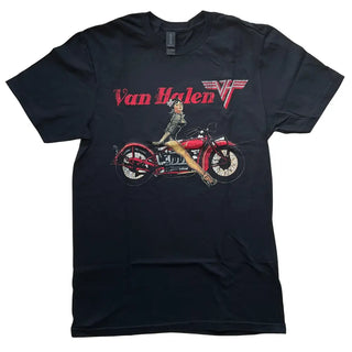Van Halen - Pin-up Motorcycle - Black T-Shirt Van Halen