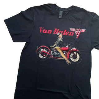 Van Halen - Pin-up Motorcycle - Black T-Shirt Van Halen